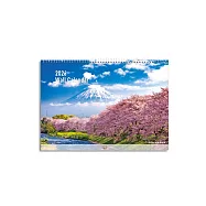 珠友 2026年A3吊掛式月曆(風景)/掛曆/壁掛行事曆/風景寫真/掛壁貼牆/大版面/大格記事 02川櫻
