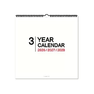珠友 2026~2028年3年式吊掛式月曆/行事曆/長期規劃/掛曆/記事日曆/簡約無印(素面/大)