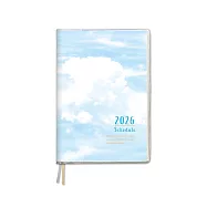 珠友 2026年B6/32K旅行週誌/週計劃/風景日誌/手帳手札/行事曆/每日管理/PVC書套(左五右二) 01藍天