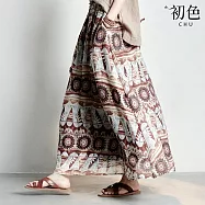 【初色】文藝風波西米亞印花修身寬鬆半身裙-花色-13788(M-2XL可選) M 花色