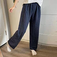 【AnZa】棉料小格子居家服休閒褲長褲(4色) FREE 藏青