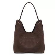 O-ni O-ni全新品精選優質頭層牛皮磨砂麂皮輕巧大容量休閒鬆弛感百搭大包包多功能包款(品質保證)(bag-6125) 咖啡色