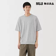 【MUJI 無印良品】男輕量裏毛圓領五分袖T恤 S 灰色
