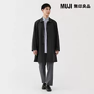 【MUJI 無印良品】男撥水加工折領大衣 S 黑色