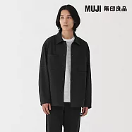 【MUJI 無印良品】男縱橫彈性人字紋外套 S 黑色