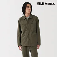 【MUJI 無印良品】男縱橫彈性人字紋外套 XL 深綠