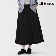 【MUJI 無印良品】女輕量裏毛裙 S 黑色
