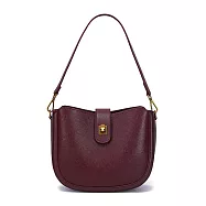 O-ni O-ni全新品精選優質頭層牛皮植鞣等級大容量實用耐久百搭馬鞍包(品質保證)(bag-6129) 安哥拉紅色