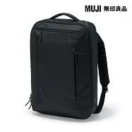 【MUJI 無印良品】可減輕肩膀負擔撥水加工尼龍商務後背包 黑色