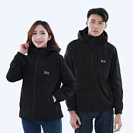 【遊遍天下】男女款防水防風刷毛保暖機能外套(GJ21001) 3XL 黑色