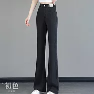 【初色】休閒寬鬆純色百搭顯瘦天絲長褲闊腿褲牛仔褲-8款任選-11184(M-3XL可選) M F.黑灰色長褲