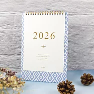 【conifer綠的事務】2026年25K時間絮語直式桌曆 霧藍菱格
