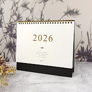 【conifer綠的事務】2026年25K簡約典雅橫式桌曆 雅黑金