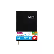 珠友 2026年A5/25K年度日誌/傳統工商日誌手冊/週誌手札行事曆/計劃本/效率工作紀錄(1週2頁/左四右三) 01黑