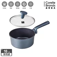 【美國康寧】Snapware WORLD KITCHEN 藍寶石鑄造不沾鍋18cm單柄鍋(含蓋)