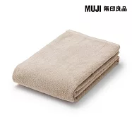 【MUJI 無印良品】棉圈絨雙線織浴巾/可吊掛/粉米色成品尺寸:W70&times;L140 cm