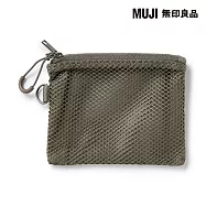 【MUJI 無印良品】聚酯纖維雙拉鍊袋S/卡其