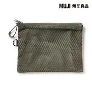 【MUJI 無印良品】聚酯纖維雙拉鍊袋M/卡其