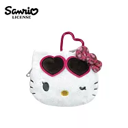 【日本正版授權】凱蒂貓 大頭造型 收納包 - 白色款