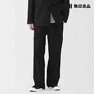 【MUJI 無印良品】男吉貝木棉混厚織斜紋工作褲 S 黑色