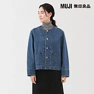 【MUJI 無印良品】女吉貝木棉混丹寧外套 M 淺藍