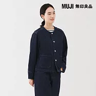 【MUJI 無印良品】女吉貝木棉混丹寧外套 M 暗藍