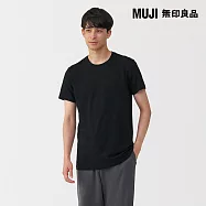 【MUJI 無印良品】男無側縫圓領短袖T恤/2入 S 黑色