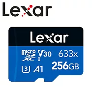 Lexar 雷克沙 256GB microSDXC 633x UHS-I A1 U3 V30 記憶卡