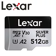 Lexar 雷克沙 512GB Silver Plus microSDXC UHS-I A2 U3 V30 記憶卡