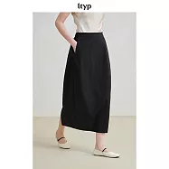 ltyp旅途原品 亞麻棉文藝花苞半裙經典百搭簡約長款白色半身裙女夏 M L L 碳墨黑