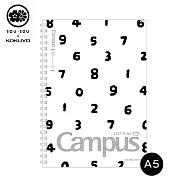 KOKUYO SOUSOU×Campus經典軟線圈筆記本8mm點線 (A5)-白