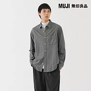 【MUJI 無印良品】男雙面起毛法蘭絨長袖襯衫 S 灰色