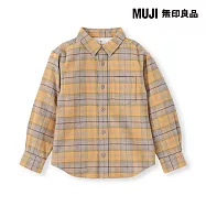 【MUJI 無印良品】兒童雙面起毛法蘭絨標準領長袖襯衫 140 芥黃格紋