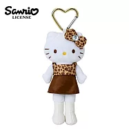 【日本正版授權】凱蒂貓 長腿系列 玩偶吊飾 豹紋 Hello Kitty - A款