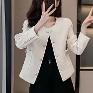 【MsMore】 短款小香風長袖外套# 125646 L 米白色