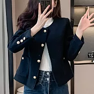 【MsMore】 短款小香風長袖外套# 125646 M 黑色