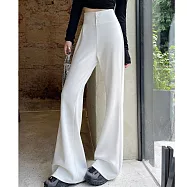 【MsMore】 美式復古微喇叭運動褲高腰顯瘦瑜伽長褲# 125780 M 白色