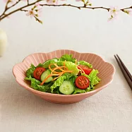 【日本Marusan Kondo】窯燒花形 陶瓷沙拉餐盤17cm ‧ 桃