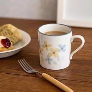 【日本Marusan Kondo】Aquarelle小花 陶瓷馬克杯340ml ‧ 黃