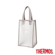【THERMOS膳魔師】奶灰藕透明購物袋(小)(Y-BTP-MGL-S)