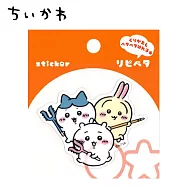 【日本正版授權】吉伊卡哇 可重複黏貼貼紙 Chiikawa - B款