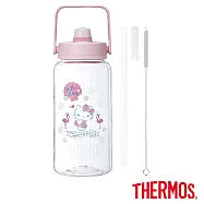 【THERMOS膳魔師】Hello Kitty (貝殼篇)附吸管組輕水瓶2000ml(TP436TKT-SSFM)