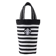 [星巴克]黑女神條紋混紡隨行杯袋