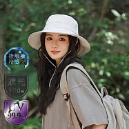 日本 BEAUTYJAPAN 涼感防水吸濕速乾抗UV輕量漁夫帽 防曬帽BJ2155 米白色