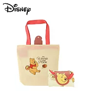 【日本正版授權】小熊維尼 雙層保冷 摺疊購物袋 環保袋