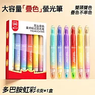 貓太子螢光筆 速乾記號筆 雙頭疊色 (6支/盒)