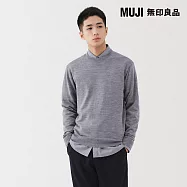 【MUJI 無印良品】男羊毛可水洗高密織圓領針織衫 XL 灰色