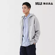 【MUJI 無印良品】男裏毛拉鍊連帽外套 S 灰色