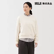【MUJI 無印良品】女裏毛圓領衫 S 柔白