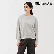 【MUJI 無印良品】女裏毛圓領衫 L 淺灰